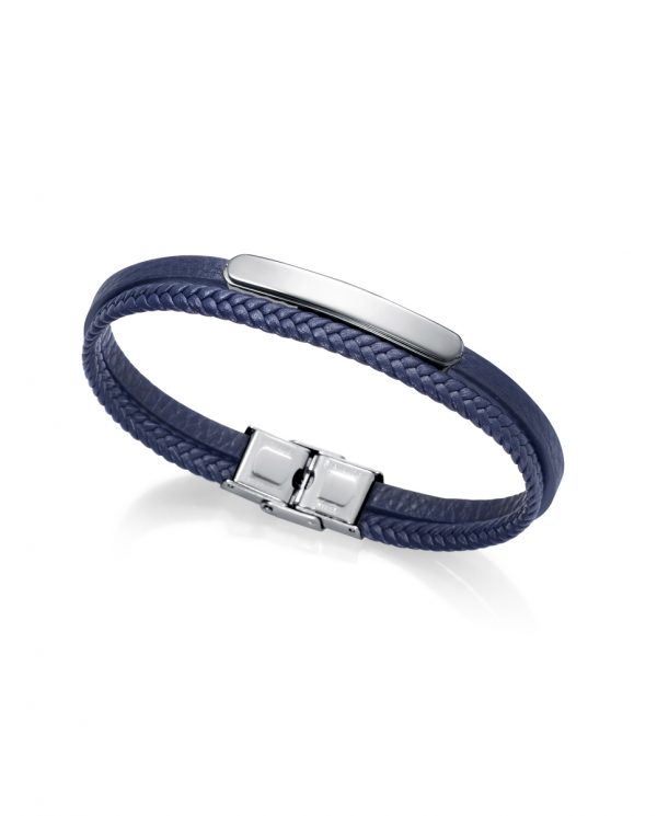 Pulsera-doble-piel-trenzada-azul-viceroy-hombre-online-valencia-tienda-barata-15082P09013