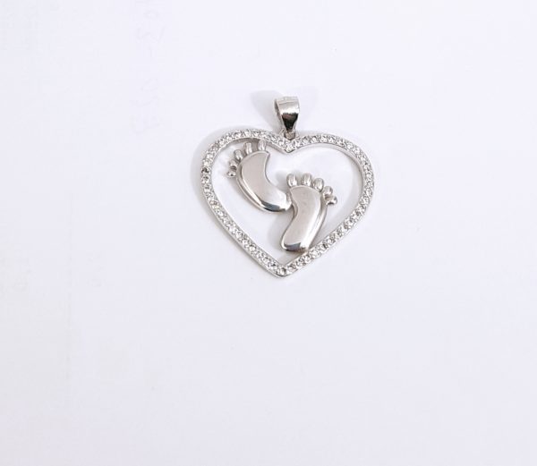 colgante corazón y pies bebe- plata estrellas-plata-circonitas-joyeria-online-mujer-valencia-joyas-baratas-901019