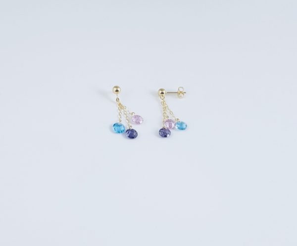 pendientes-largo oro-piedras colores-tienda-online-pendientes oro-mujer-niña-barato-valencia 20437