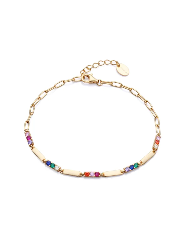 pulsera-elegant-plata-baño-oro-circonitas-colores-joyeria-online-valencia