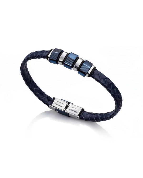 pulsera-viceroy-hombre-acero-piel-cuero-trenzado-azul-coleccion-estilo-magnum-6304P09013