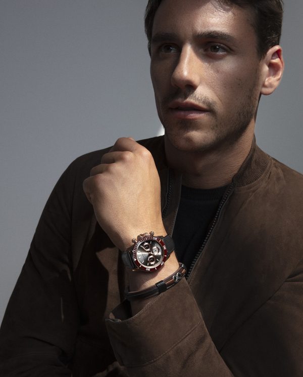 reloj-viceroy-hombre-caja-acero-ip-rosa-bisel-ceramico-marron-5-atm-correa-piel-negra-401401-17D1